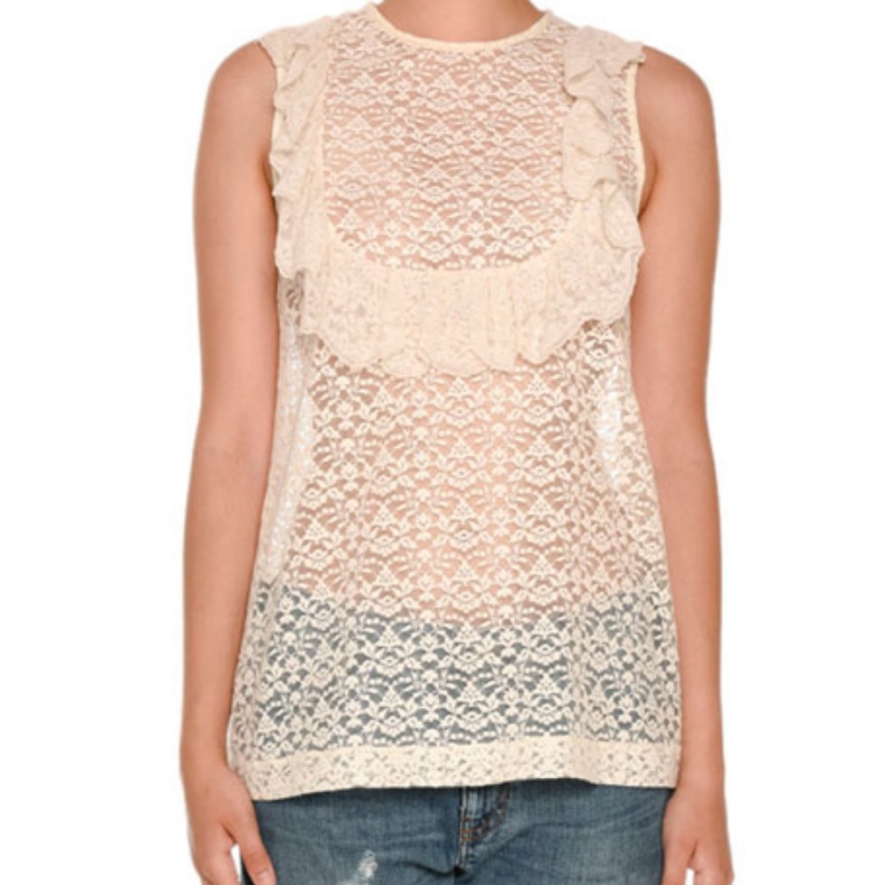 Stella McCartney Ruffle Lace Blouse Size Small